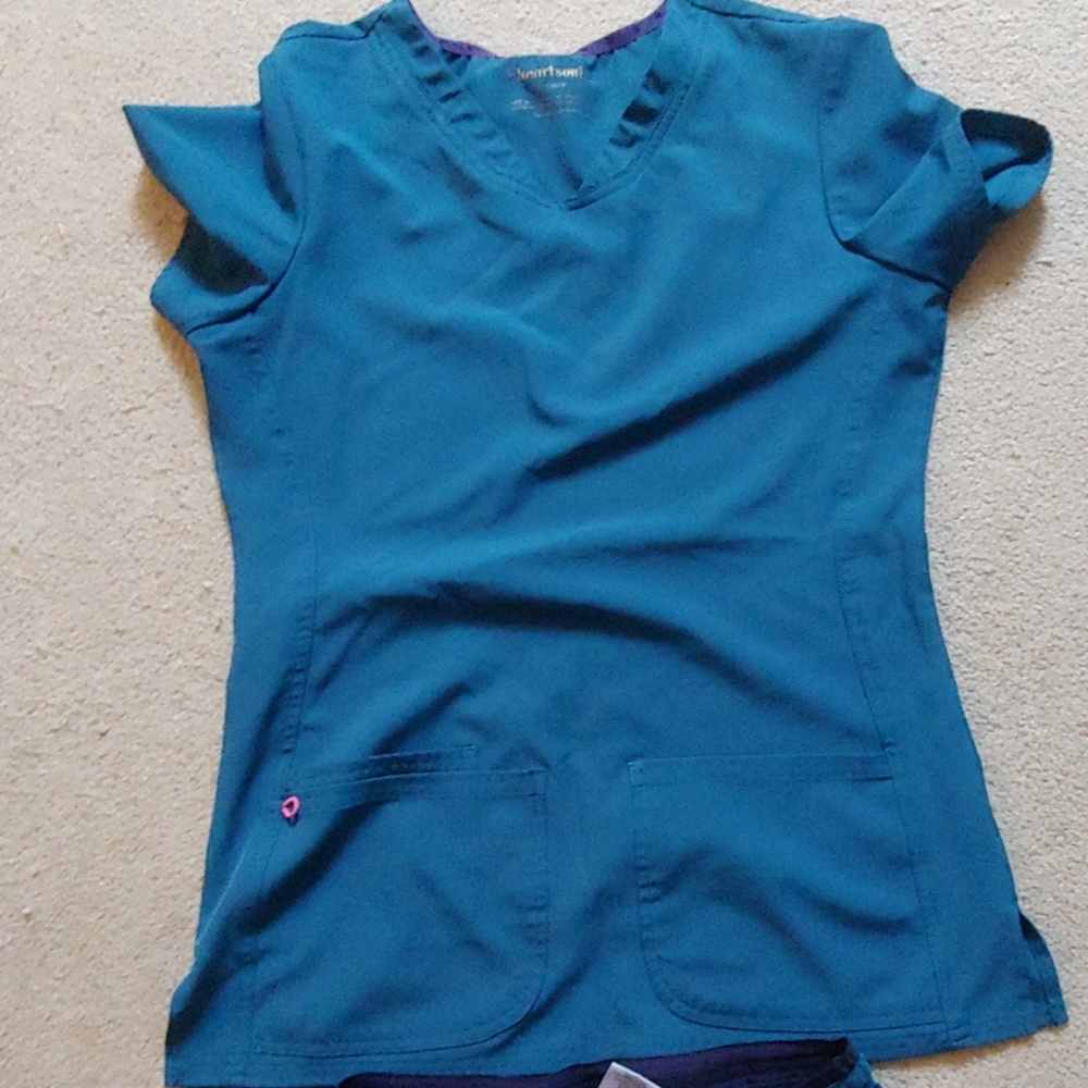 Heartsoul Caribbean blue scrub set